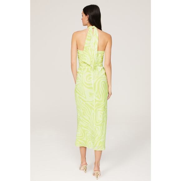 RONNY KOBO COLLECTIVE Green Vacation Halter Knotted Front Sheath Dress size 4 - Picture 2 of 16